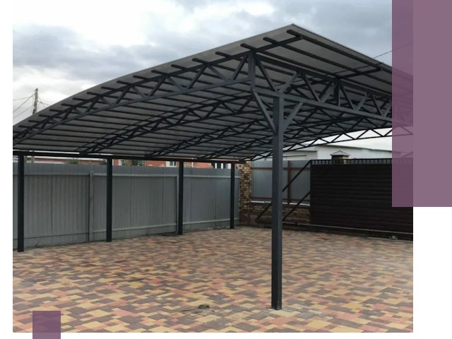 Металлические навесы под ключ в Каменске-Шахтинском — изготовление и монтаж