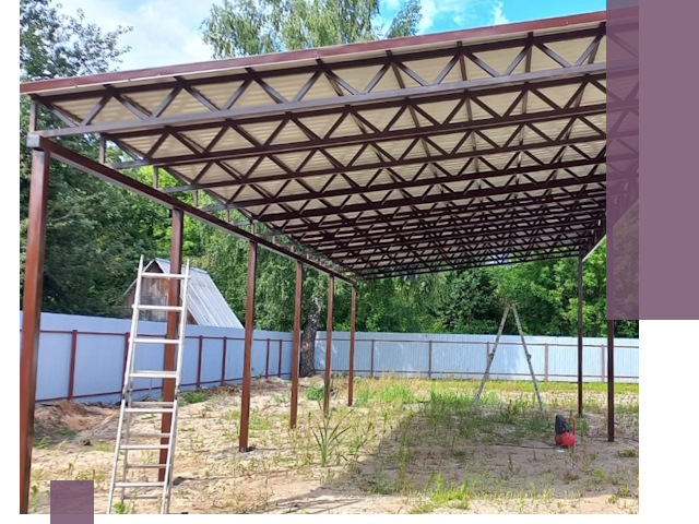 Односкатные навесы под ключ в Каменске-Шахтинском — изготовление и монтаж