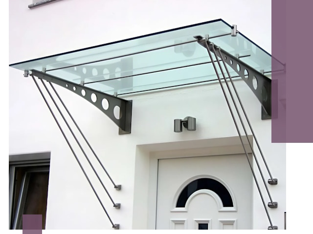 Козырьки над входом под ключ в Каменске-Шахтинском — изготовление и монтаж