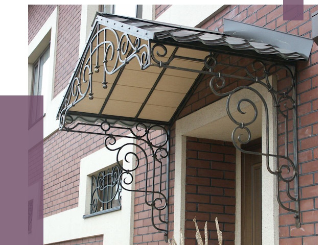 Двускатные козырьки в Каменске-Шахтинском под ключ от 12876 руб.