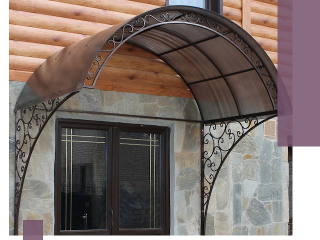 Арочные козырьки под ключ в Каменске-Шахтинском: изготовление и монтаж